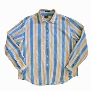 Vintage John Henry Striped Button-Up Shirt Women’s Size 10 Cotton